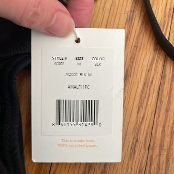 Andie Swim Amalfi One Piece Swimsuit Black size Medium NWT - Picture 6 of 7